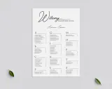 Lista gości weselnych z podziałem na stoliki. Znajdź swoje miejsce przy stoliku A, B, C, F, G, I, K, L, M, O, P, T lub Z.