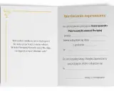 Zaproszenie na uroczystość Pierwszej Komunii Świętej. Wpisz argumenty do zaproszenia: datę, godzinę i miejsce przyjęcia.
