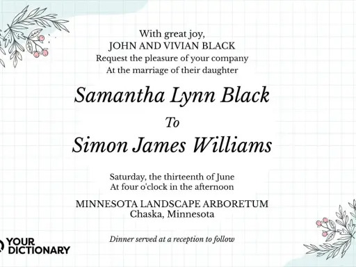 Oryginalne teksty na zaproszenia ślubne: Samantha i Simon pobierają się 13 czerwca w Minnesota Landscape Arboretum.